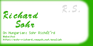 richard sohr business card